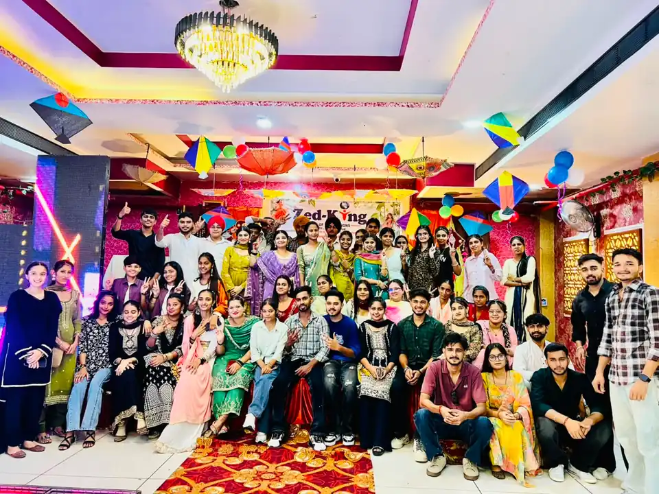 Students of Zed-King Institute Kaithal at the Haryanvi Teej festival celebration