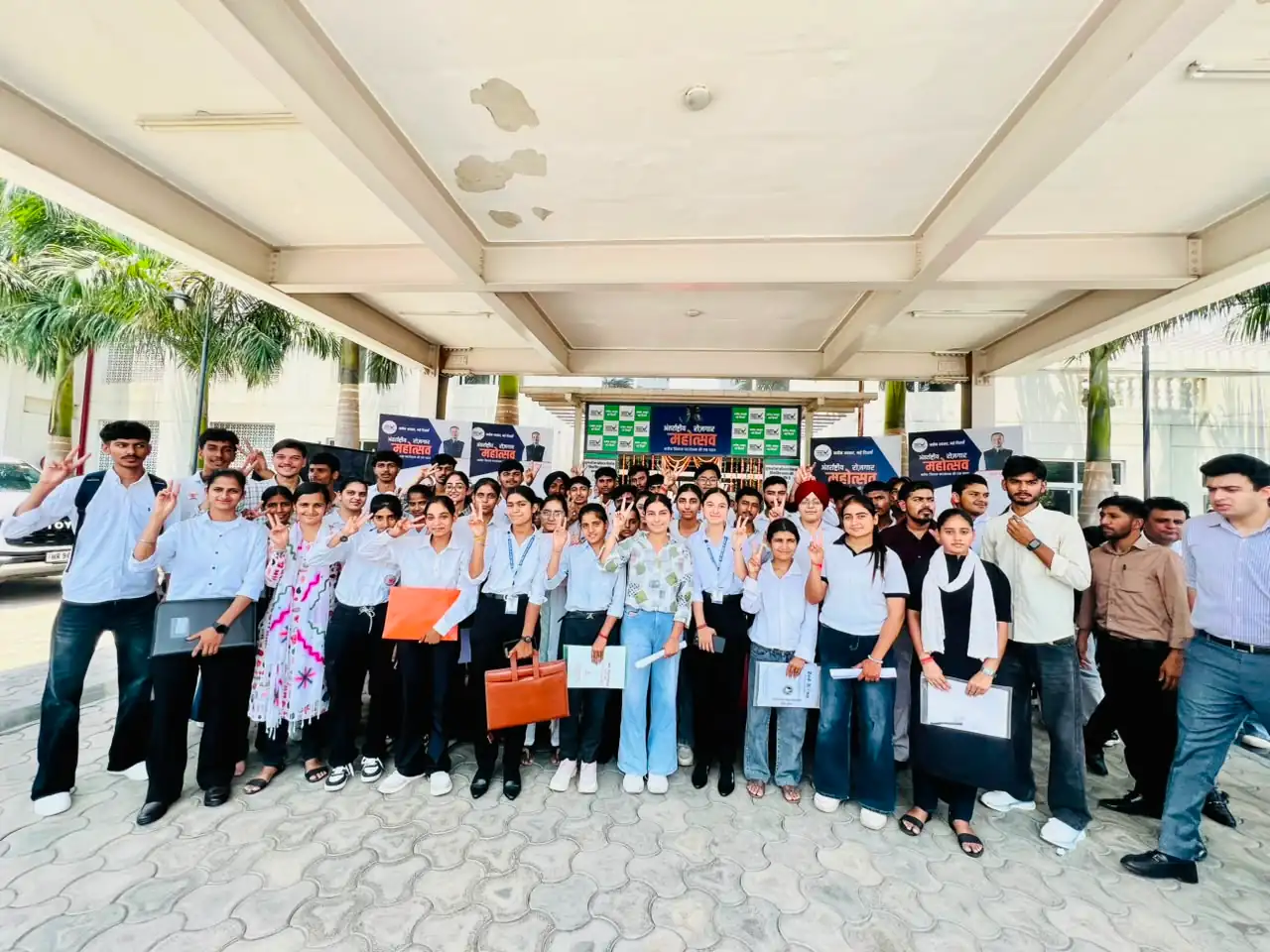Computer course students carrying their resumes at a government job fair in Kaithal