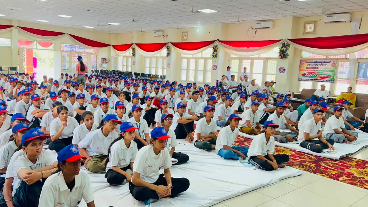 Students at the state level seven-day NSS camp on Youth for Digital Literacy in Kaithal